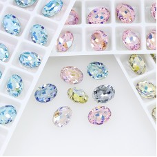 DZ 3002 8*6mm oval shape effect color crystal fancy stone for nail art